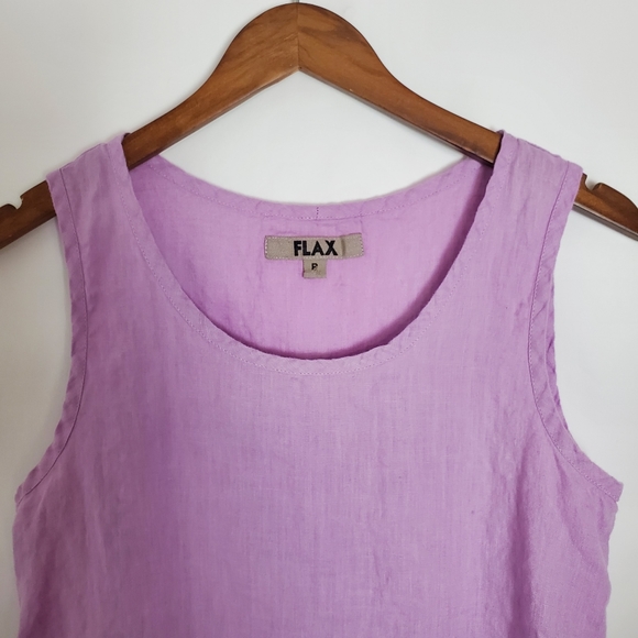 Flax Pink/Purple Linen Tank Top in Size Petite - Picture 2 of 7